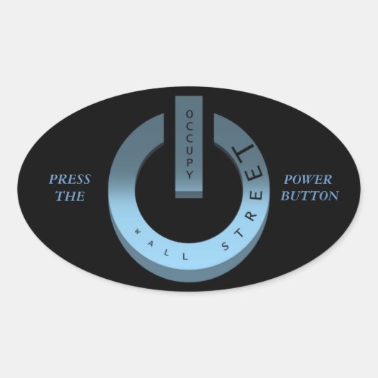 DRUK OP DE POWER-BUTTON OVALE STICKER (Voorkant)