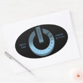 DRUK OP DE POWER-BUTTON OVALE STICKER (Envelop)