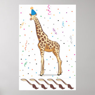 Druk op de Tail op de Giraffe Poster