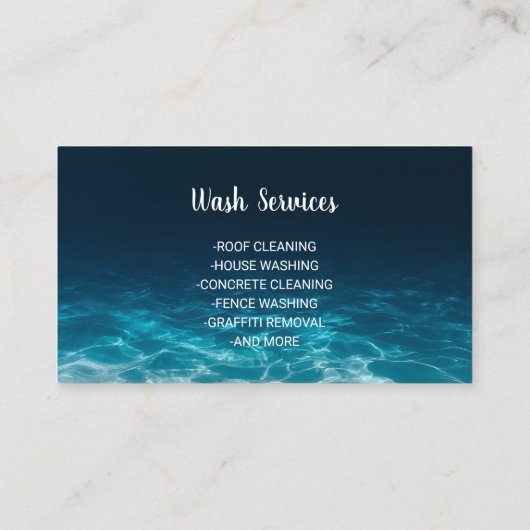 Druk op de wasmachine Ocean Blue Visitekaartje (Achterkant)