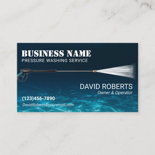 Druk op de wasmachine Ocean Blue Visitekaartje (Voorkant)