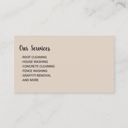 Druk op de wasmachine Professionele reiniging Visitekaartje (Achterkant)