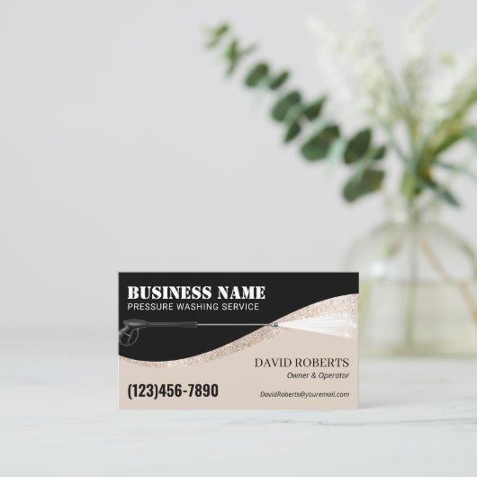 Druk op de wasmachine Professionele reiniging Visitekaartje (Staand voorkant)