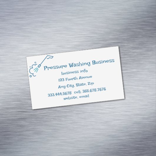 Druk op de wasservice Aangepast Magnetisch Visitekaartje (Voorbeeld)