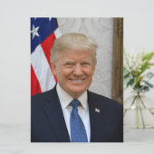 Druk op. Donald Trump 2017 Portret groot Briefkaar Kaart (Staand voorkant)