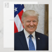 Druk op. Donald Trump 2017 Portret groot Briefkaar Kaart (Voorkant / Achterkant)