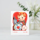 Druk op een valentijn met letterdruk feestdagenkaart (Staand voorkant)