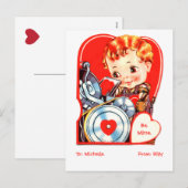 Druk op een valentijn met letterdruk feestdagenkaart (Voorkant / Achterkant)