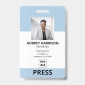 Druk op Eenvoudige bedrijffoto-ID Badge (Voorzijde)