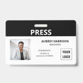 Druk op Eenvoudige foto-ID Badge (Voorkant)