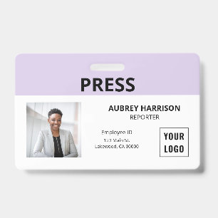 Druk op Eenvoudige foto-id Badge