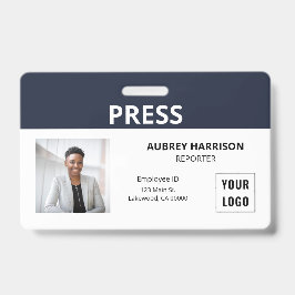 Druk op Eenvoudige foto-ID Badge