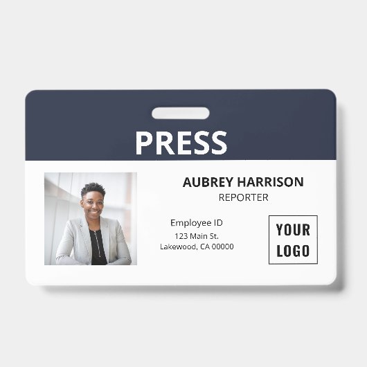 Druk op Eenvoudige foto-id Badge (Voorkant)