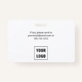 Druk op Eenvoudige foto-id Badge (Achterkant)