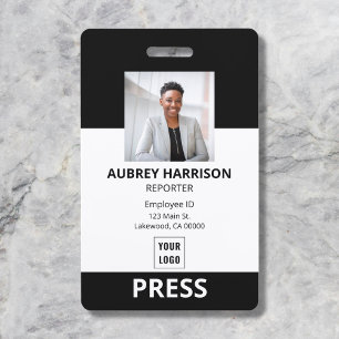 Druk op Employee Business Photo Black Badge