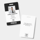 Druk op Employee Business Photo Black Badge (Voor- en achterkant)