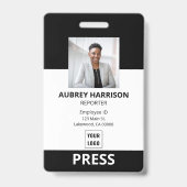 Druk op Employee Business Photo Black Badge (Voorkant)