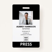 Druk op Employee Business Photo Black Badge (Voorkant)