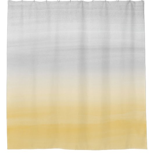 Druk op Gele Grijs Waterverf Abstract #1 Douchegordijn (Voorkant)