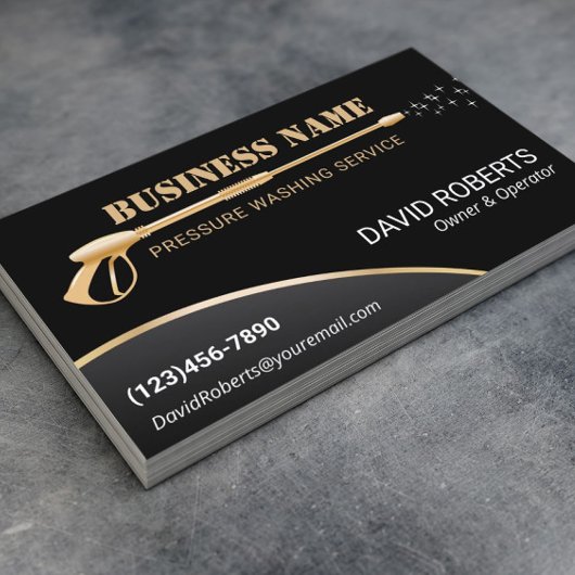 Druk op Gold Power Washer House Cleaning Visitekaartje