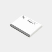 Druk op het bureau van de aangepaste naam op de dr post-it® notes (Schuin)