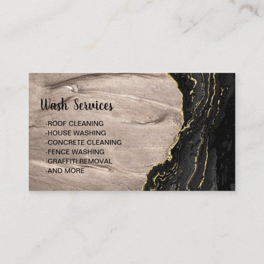 Druk op het wassen Gold Agate Marble Cleaning Visitekaartje (Achterkant)