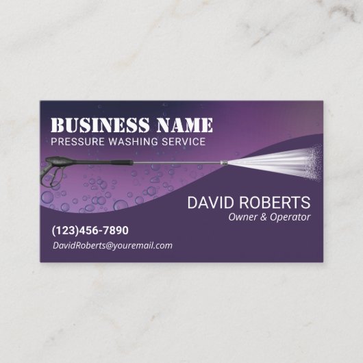 Druk op het wassen van diep Paars wasgoed Visitekaartje (Voorkant)