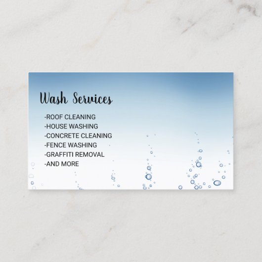 Druk op het wassen van water De wasmachine reinige Visitekaartje (Achterkant)