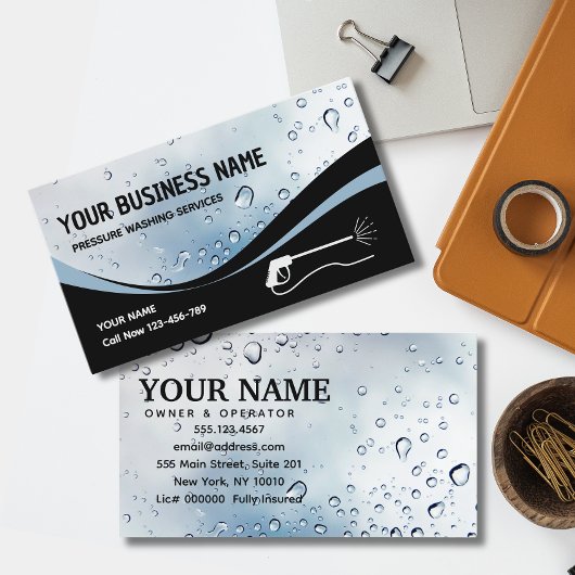 Druk op het wassen van water De wasmachine reinige Visitekaartje