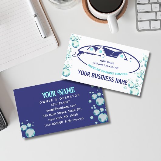 Druk op het wassen van water De wasmachine reinige Visitekaartje