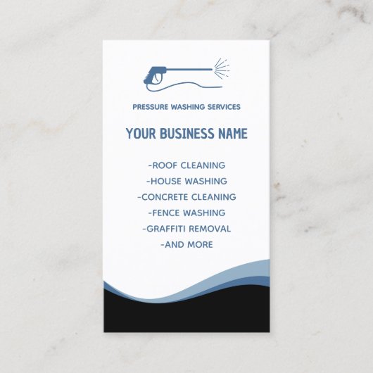 Druk op het wassen van water De wasmachine reinige Visitekaartje (Voorkant)