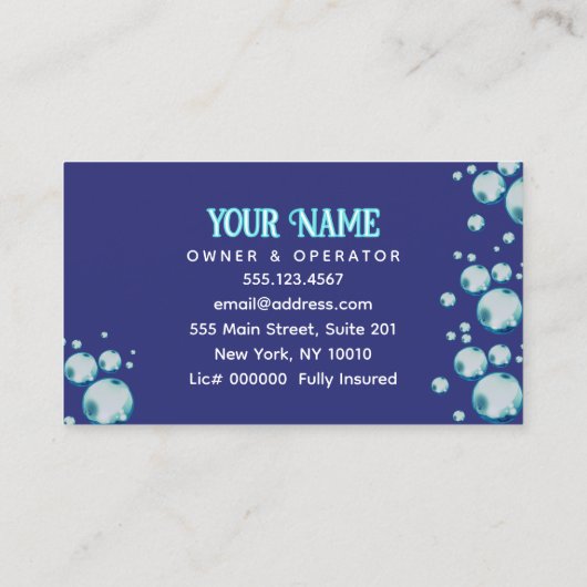 Druk op het wassen van water De wasmachine reinige Visitekaartje (Achterkant)