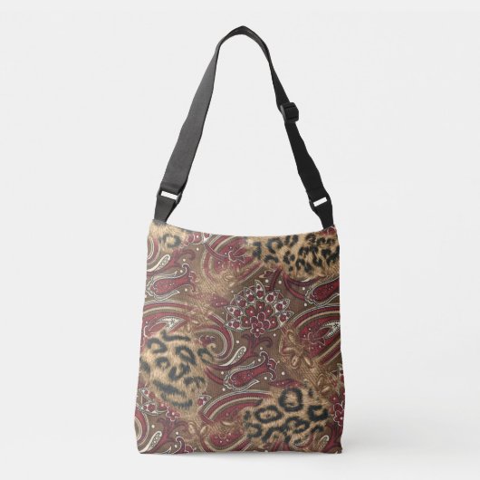 Druk op Leopard en Paisley Pattern Crossbody Tas (Voorkant)