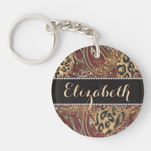 Druk op Leopard en Paisley Pattern om deze aan te  Sleutelhanger (Voorkant)