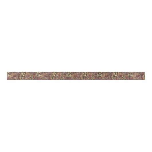 Druk op Leopard en Paisley Pattern Satijnen Lint (Voorkant)