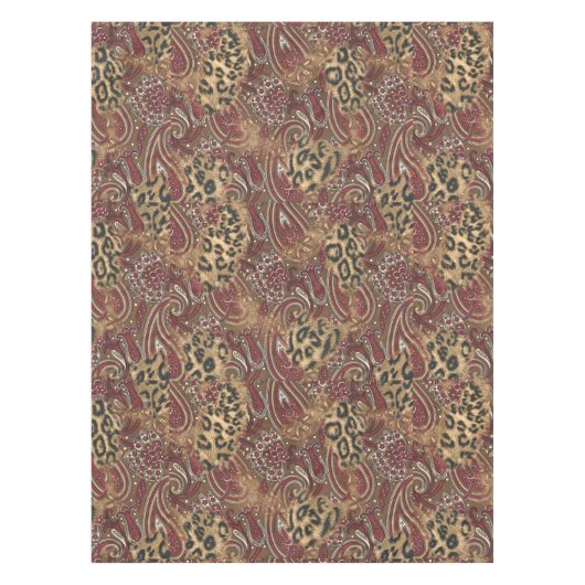 Druk op Leopard en Paisley Pattern Tafelkleed (Voorkant)