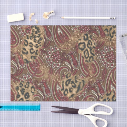 Druk op Leopard en Paisley Pattern Tissuepapier (Craft)