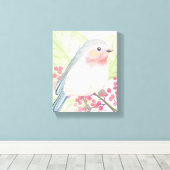  druk op Little Pastel Bird Canvas Afdruk (Insitu (Houten vloer))