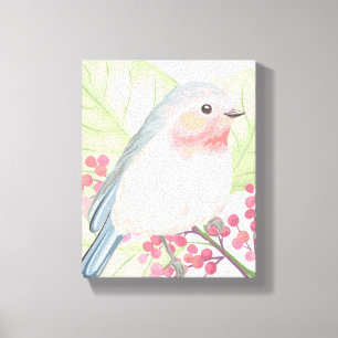 druk op Little Pastel Bird Canvas Afdruk
