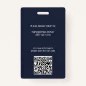 Druk op Logo Photo QR Code Professional Badge (Achterkant)