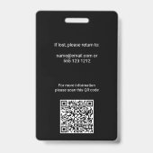 Druk op Logo Photo QR Code Professional Badge (Achterkant)