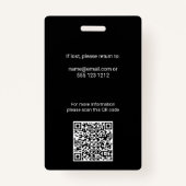 Druk op Logo Photo QR Code Professional Badge (Achterkant)