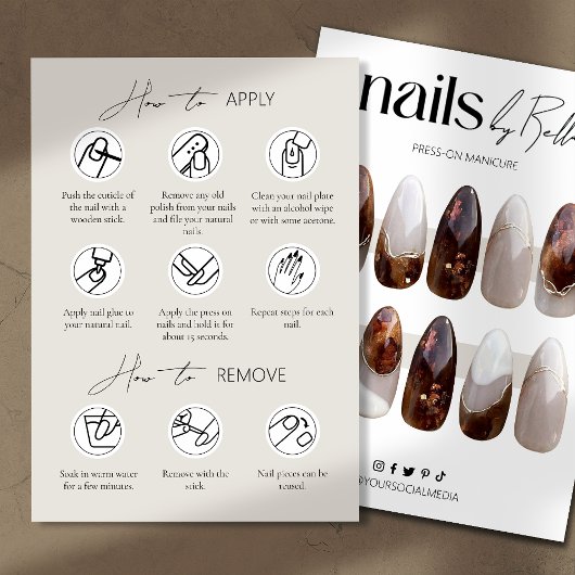 Druk op Nail Packaging Display Kaarten