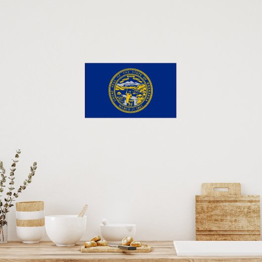 Druk op Nebraska Flag Poster (Keuken)