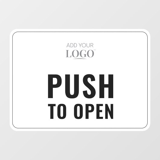 Druk op om te openen | Moderne bedrijfsdeur van he Raamsticker (Vel)