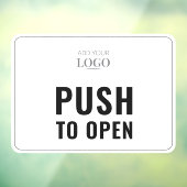 Druk op om te openen | Moderne bedrijfsdeur van he Raamsticker (Vel 3)