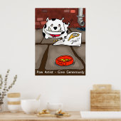 Druk op "Paw Artist Dali" door Kev Moore Poster (Keuken)
