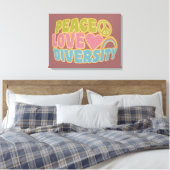 Druk op PEACE LOVE DIVERSITY-canvas Canvas Afdruk (Insitu (Slaapkamer))
