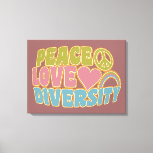Druk op PEACE LOVE DIVERSITY-canvas Canvas Afdruk (Voorkant)