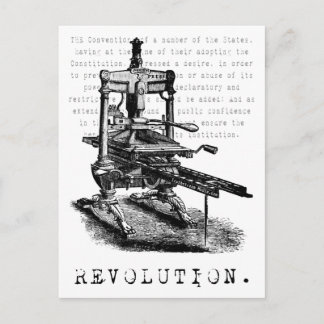 Druk op = REVOLUTION! Briefkaart